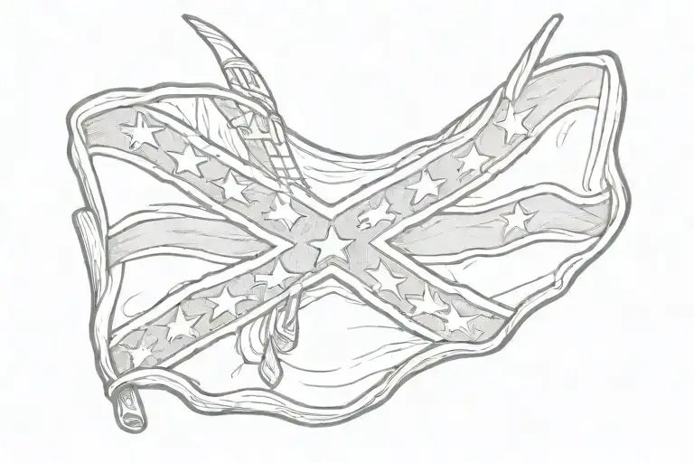 basic confederate flag nametag tattoo design idea