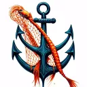 fish net boat anchor tattoo design idea