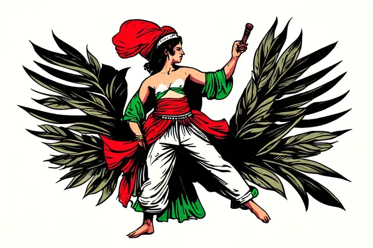 Palestinian dances tattoo design idea