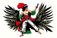 Palestinian dances tattoo design idea