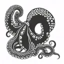 octopus with long, sharp tentacles tattoo design idea
