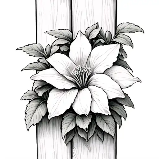 clematis flower growing on a fence tattoo design idea
