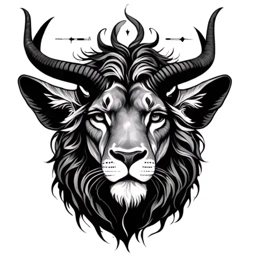 Virgo, Leo and Capricorn zodiac signs tattoo design idea