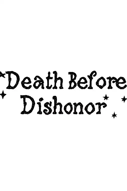 "Death Before Dishonor" stars scattered tattoo design idea