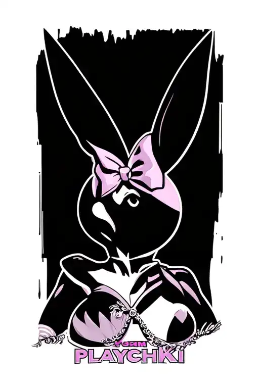  playboy bunny logo in the body of violet chachki  tattoo design idea