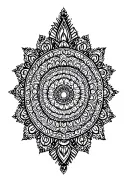 ornamental incorporating mandalas, thick lines, geometric shapes, and dot work tattoo design idea