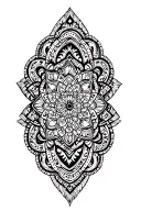 ornamental incorporating mandalas, thick lines, geometric shapes, and dot work tattoo design idea