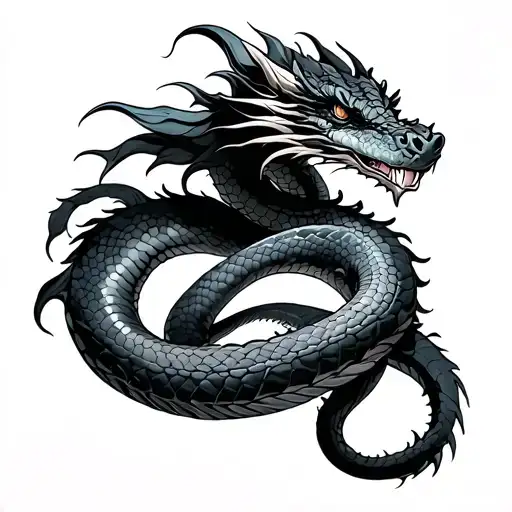Dragon Snake tattoo design idea