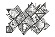 Perfectly Imperfect line design tattoo design idea