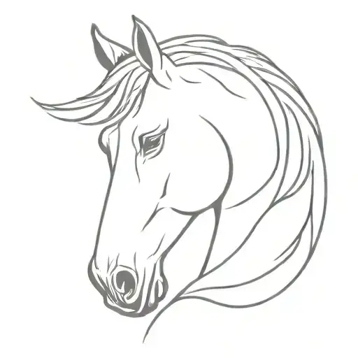 horse head tattoo design idea