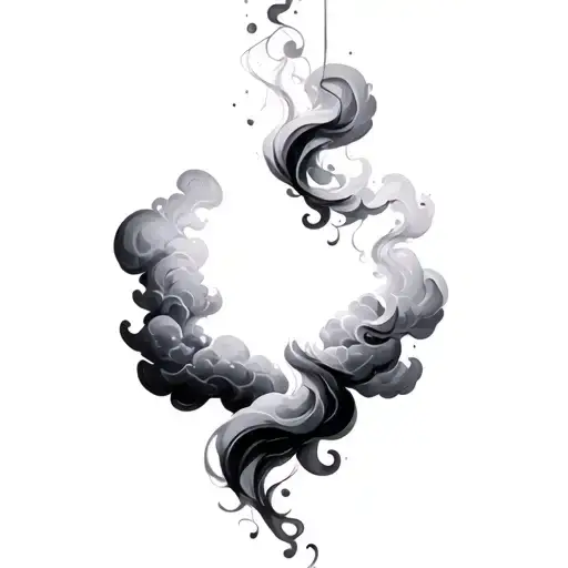 Coverup Clouds and Smoke tattoo design idea