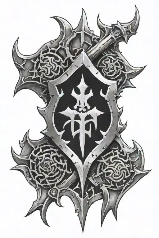 Khorne shoulder armor symbol tattoo design idea