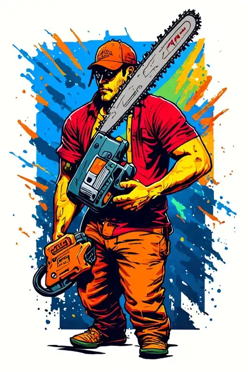 chainsaw man colorfull tattoo design idea