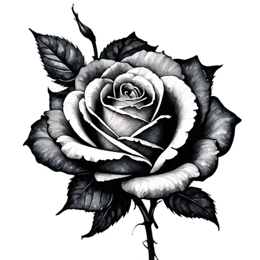 Watercolor Rose tattoo design idea