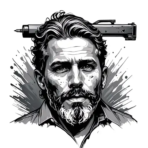 father died construction tattoo design idea