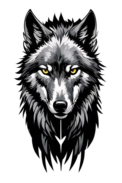 wolf, raven, and spartan warrior tattoo design idea