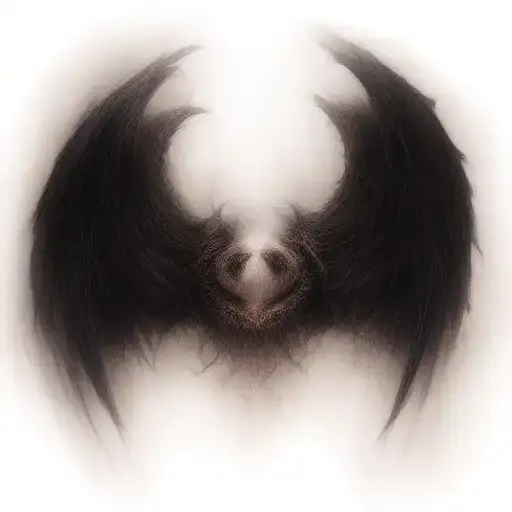 seraphim, 6 bat wings, centre eye, dark tattoo design idea