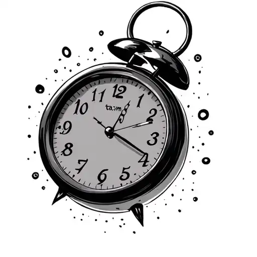 analog clock showing 3pm tattoo design idea