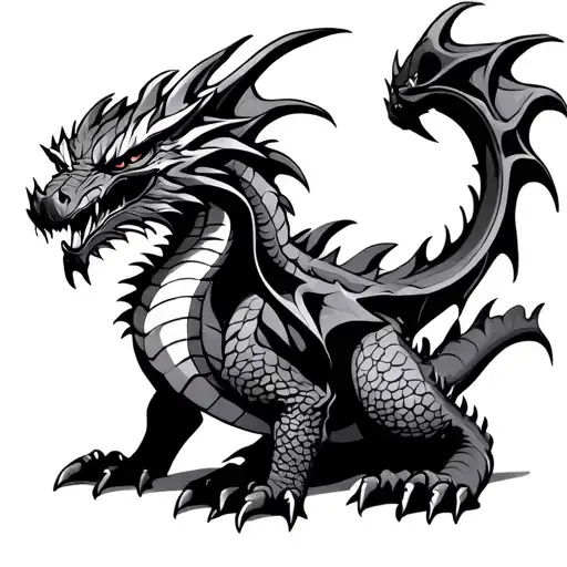 Angry Dragon tattoo design idea