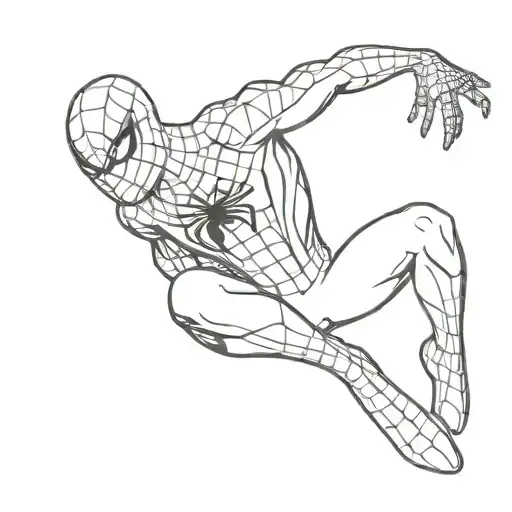 spiderman sitting tattoo design idea