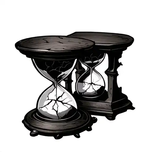 Cracked Hourglass tattoo design idea
