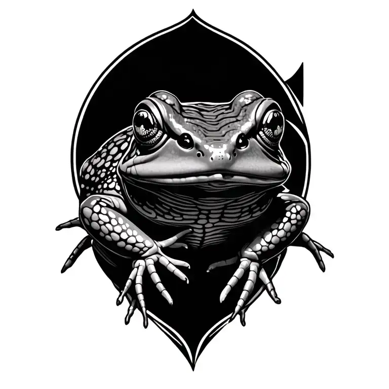 bufo alvarius toad wise tattoo design idea