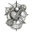 Quantum Entanglement + vegivisir tattoo design idea