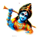 lord krishna flute with name tattoo design idea