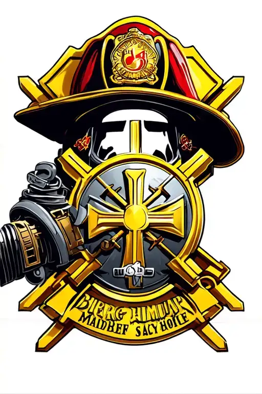 firefighter Maltese cross tattoo design idea
