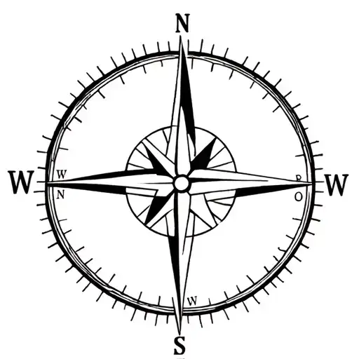 compass rose longitude latitude for washington state tattoo design idea