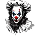 full sleeve evil clown in chef tattoo design idea