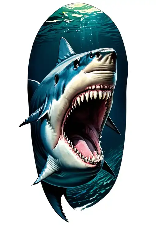 great white shark tattoo design idea