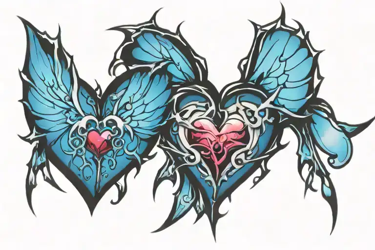Broken heart tattoo design idea