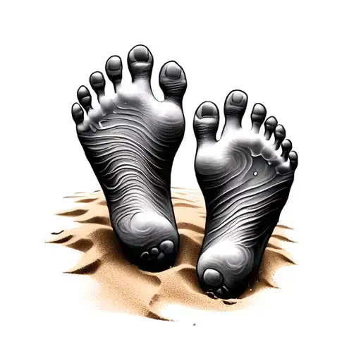 Footprints In The Sand tattoo design idea