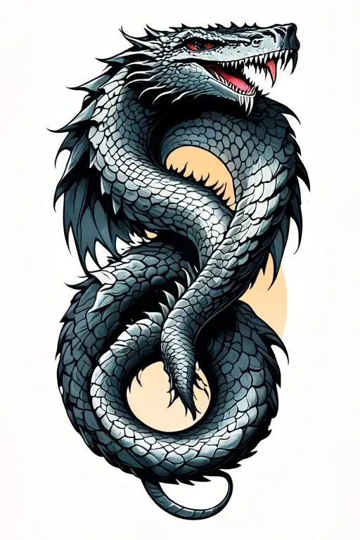 Jormungand serpent tattoo design idea