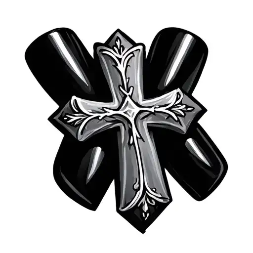 3 nails cross tattoo design idea