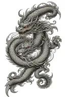 Japanese dragon water laziness tattoo design idea