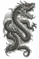 Japanese dragon water laziness tattoo design idea