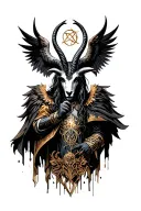 arcangel Uriel with capricorn zodiac sign tattoo design idea