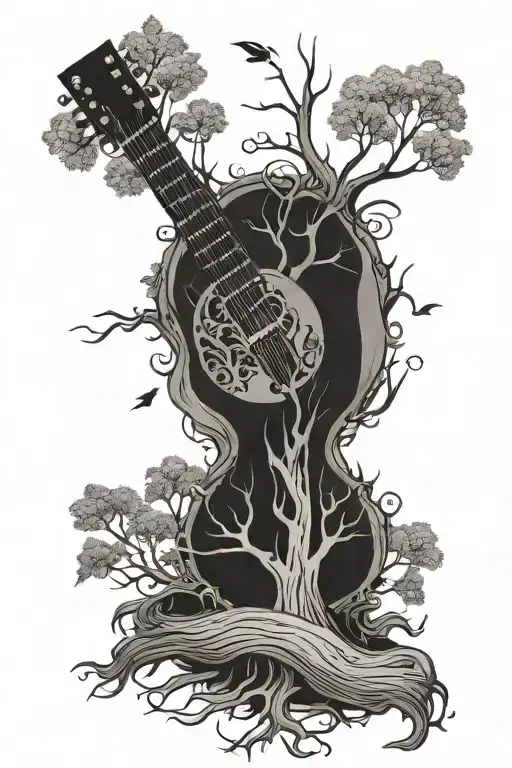 guitar tree of life tattoo tattoo design idea