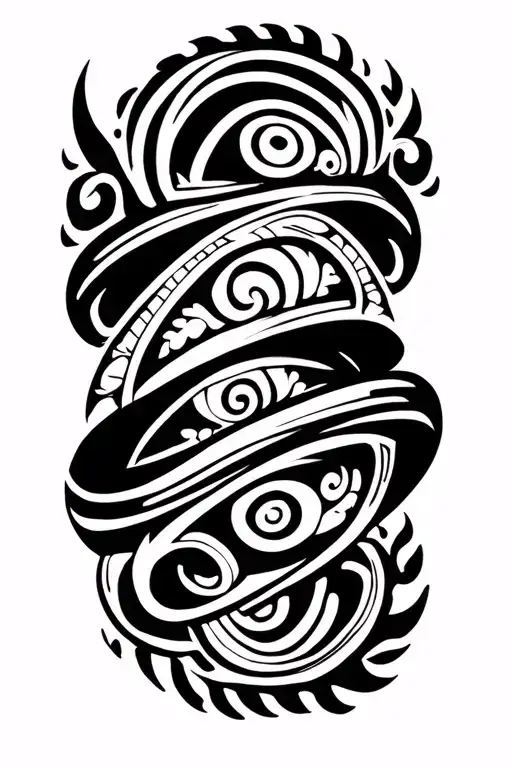Maori Design, with three sub -unit rings, dared, which takes off tattoo design idea