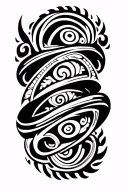 Maori Design, with three sub -unit rings, dared, which takes off tattoo design idea