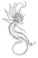 fairy and dragon tattoo design idea
