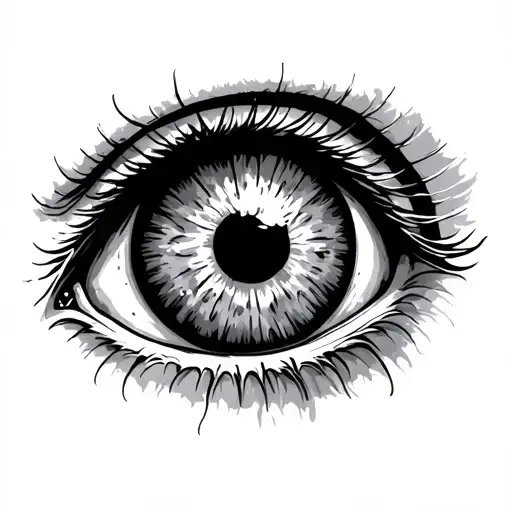 eyeball see the good, mental health  tattoo design idea
