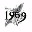 1969 In Roman Numerals tattoo design idea