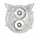 For your 3D Yin Yang tattoo concept, here's a breakdown that incorporates your detailed vision:Yin Yang Symbol:Shape  tattoo design idea