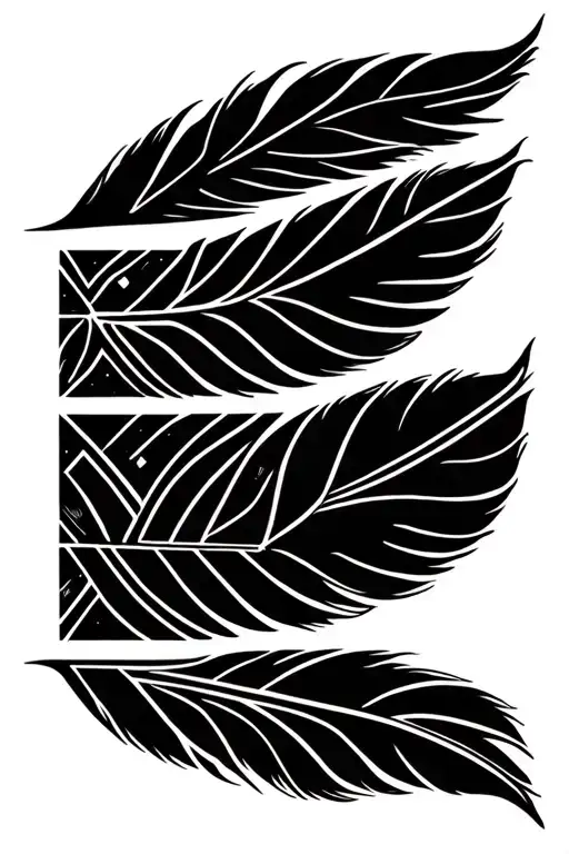 black feather tattoo design idea