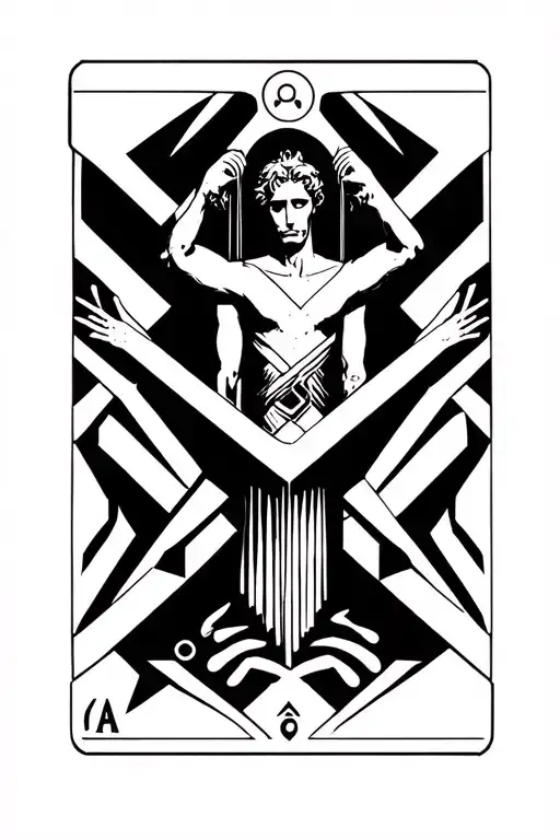 Hanged man tarot card tattoo design idea