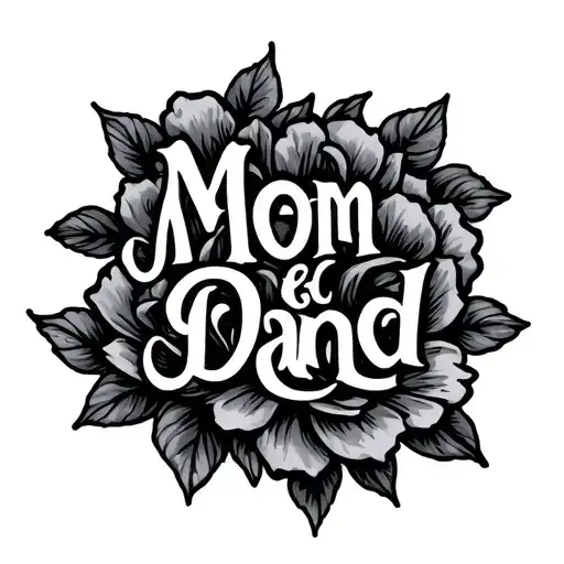 mom and dad name tattoo design idea
