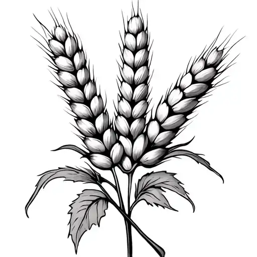 Epi de wheat ivy flowers tattoo design idea